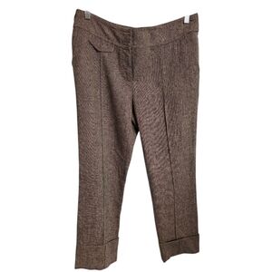 VENUS Wool Blend Tweed Brown Cuffed Pants Womens Size 10